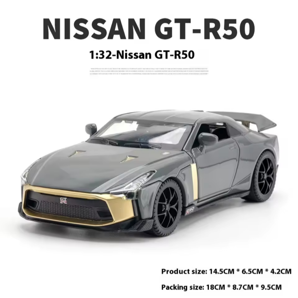 nissan GT-R50 modelo de carro brinquedo liga diecasts metal super carros esportivos com som luz veículo brinquedos