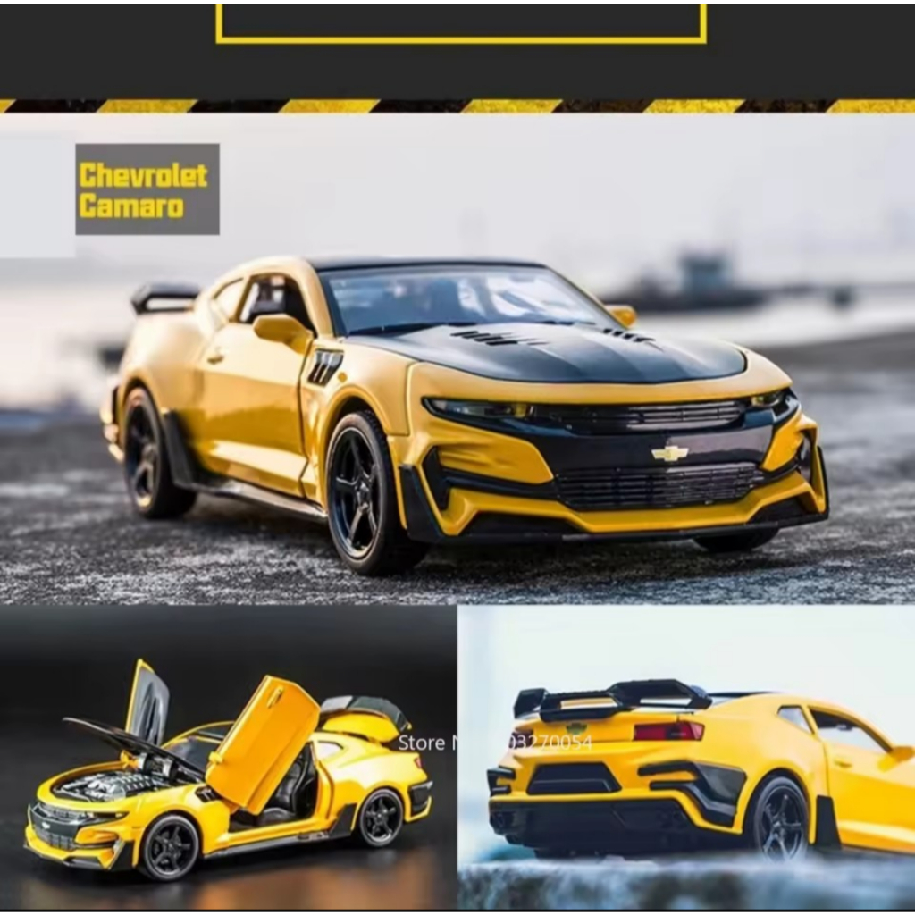 Chevrolet Camaro Liga Carro Diecasts & Veículos de Brinquedo Modelo de Carro Som e luz Puxar para trás Carro Brinquedos