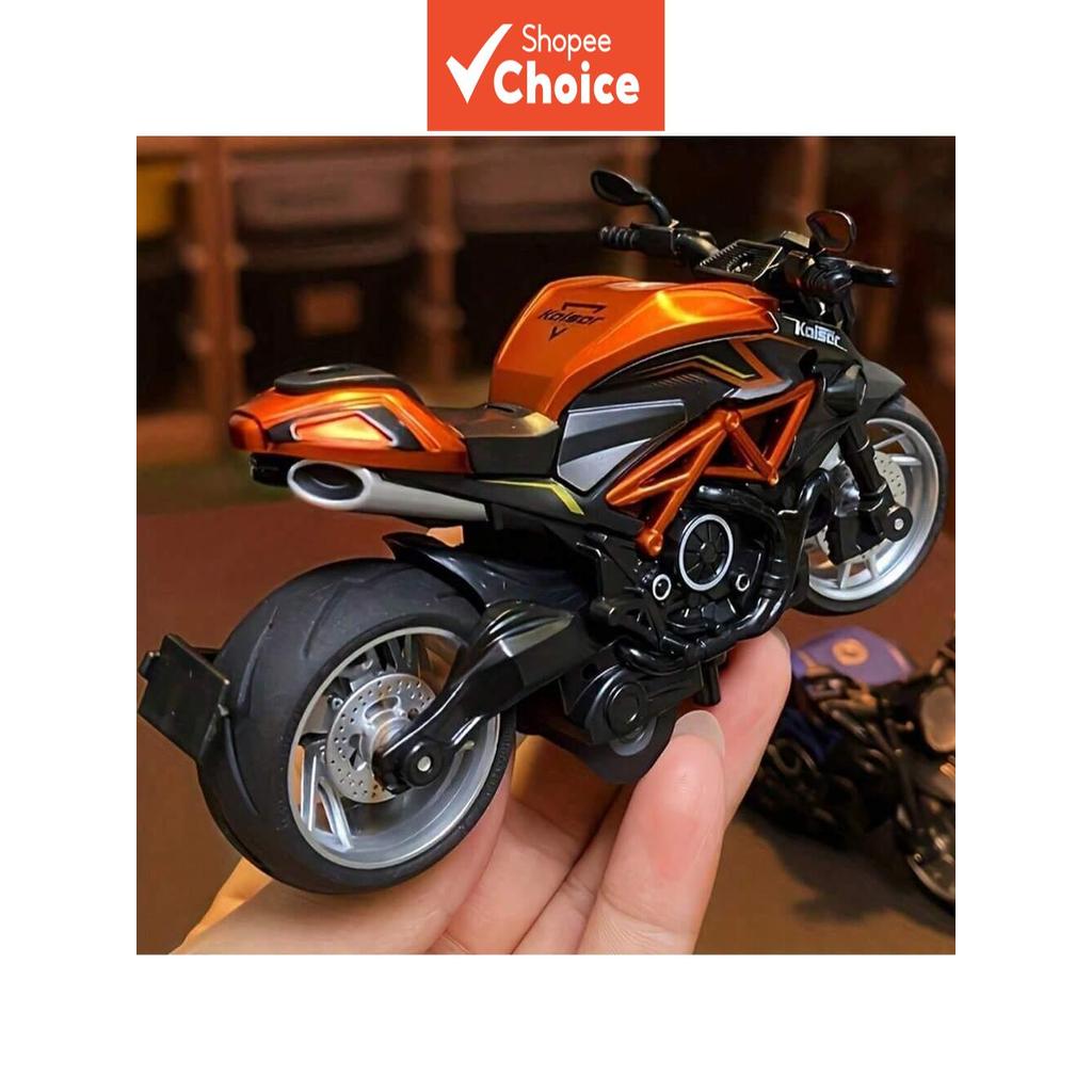Liga Fundida Brinquedo Da Motocicleta Escala 1 : 12 Com Som Do Motor LED Luz Fricção Unidade Resistente A Acidentes Nata