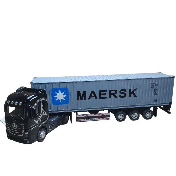 Miniatura Caminhao com semirreboque  contêiner da Maersk Alloy Car 1/50 Com som e luz