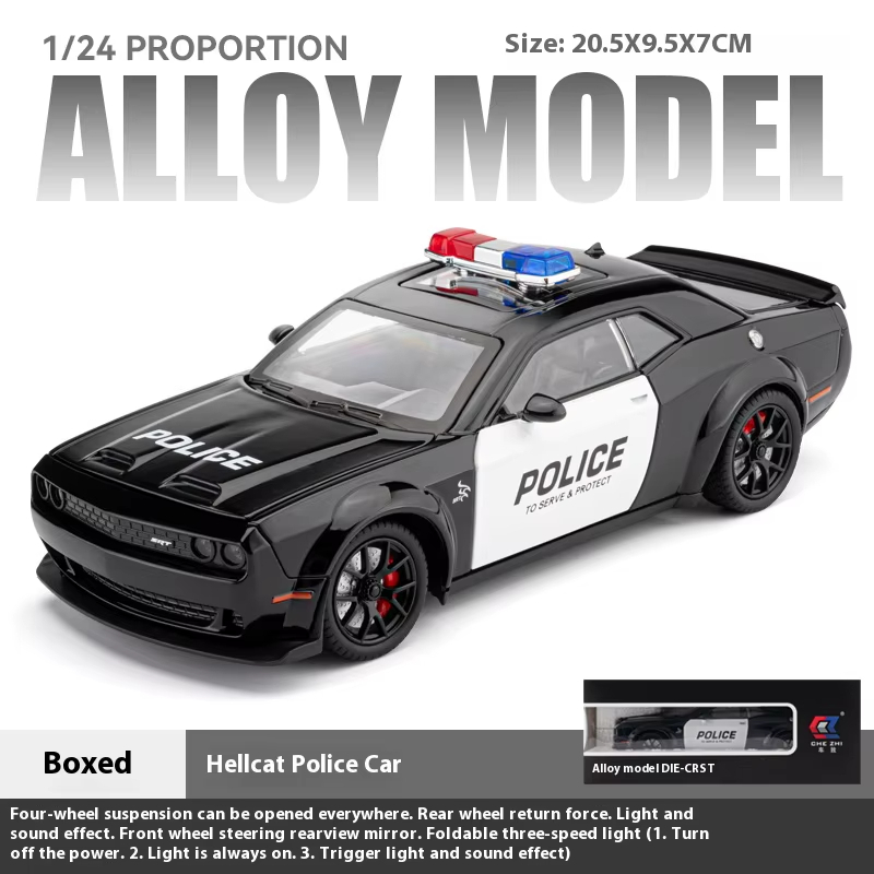 1:32 Challenger Hellcat Redeye Liga Modelo de Carro Som e Luz Crianças Brinquedo Presente de Aniversário