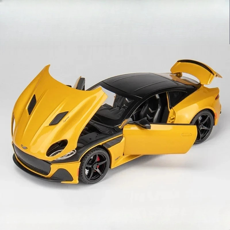 1:24 Aston Martin modelo em miniatura brinquedo carros esportivos liga diecast supercars som luz portas abertas puxar