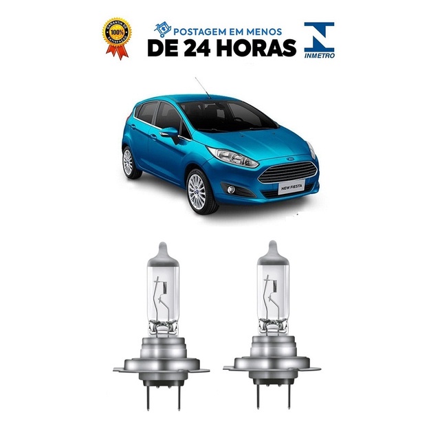 Par Lampada Farol Baixo New Fiesta 2012 2013 2014 2015 2016 H7