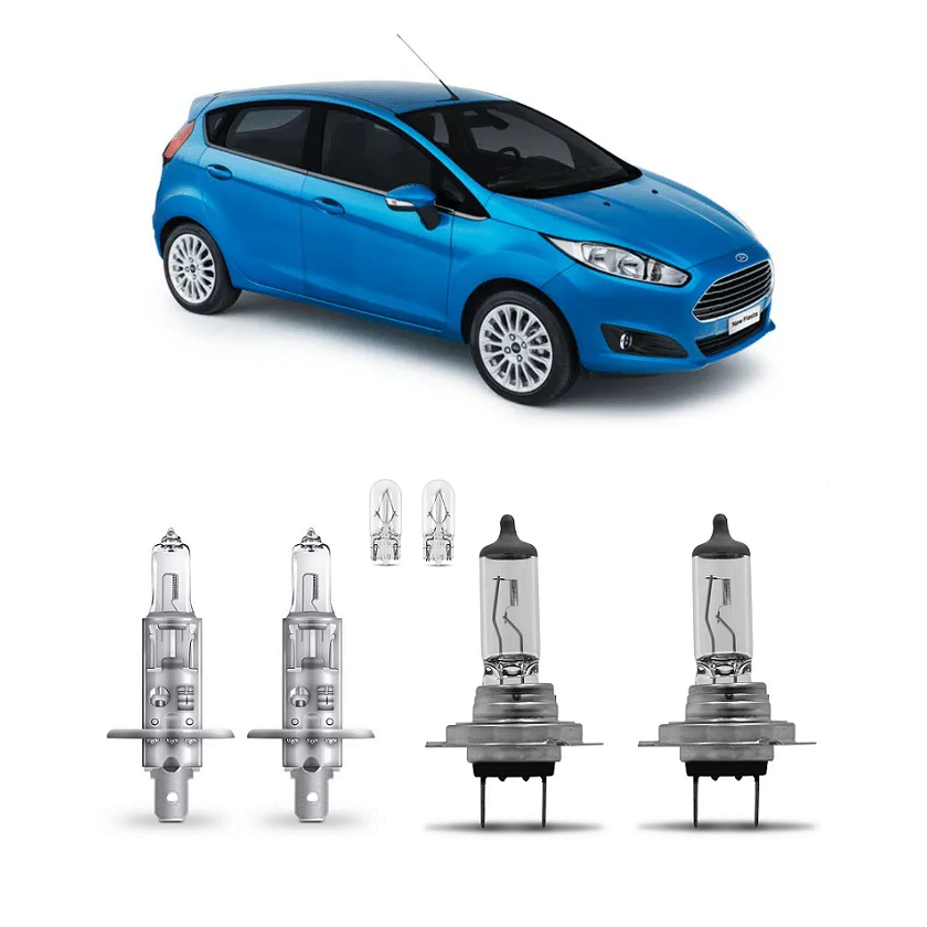 Kit 4 Lampada Farol New Fiesta 2012 2013 2014 2015 2016 H1 H7