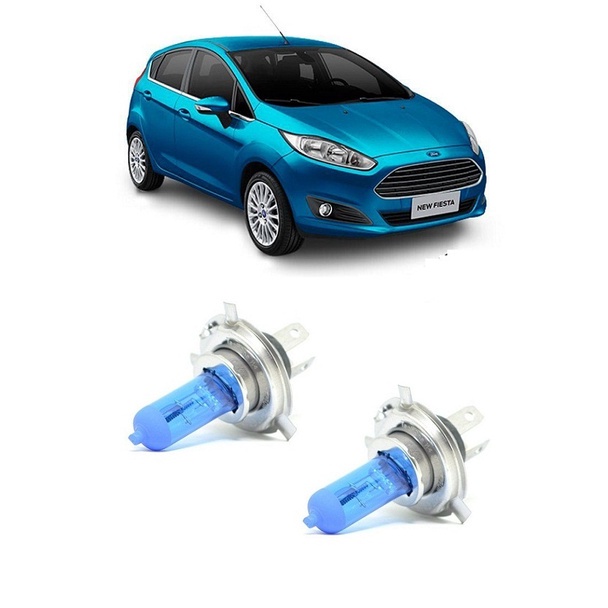 Par Lampada Super Branca Farol Baixo New Fiesta 2012 2013 2014 2015 2016 8500k H7