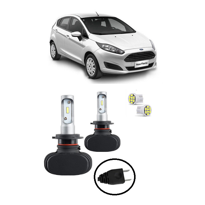 Par Lampada UltraLed Farol Baixo New Fiesta 2012 2013 2014 2015 2016 6000K