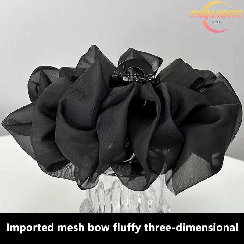 [EL-t] Grande Arco Malha Hairpin Temperamento Elegante Feminino Grampos De Garra De Cabelo Princesa Cocar Moda Grab Clip