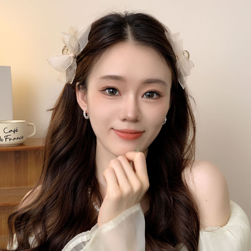 Malha arco hairpin feminino testa cabelo quebrado franja princesa cabeça pequena garra clipe influenciador elegante hair
