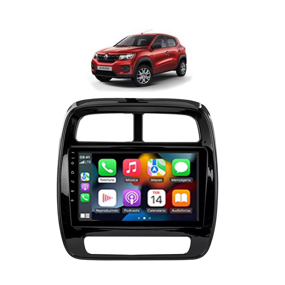 Kit Multimídia Kwid Life Zen 2017 / 2022 9 Pol Android Carplay 2/32GB - 915BR ROADSTAR