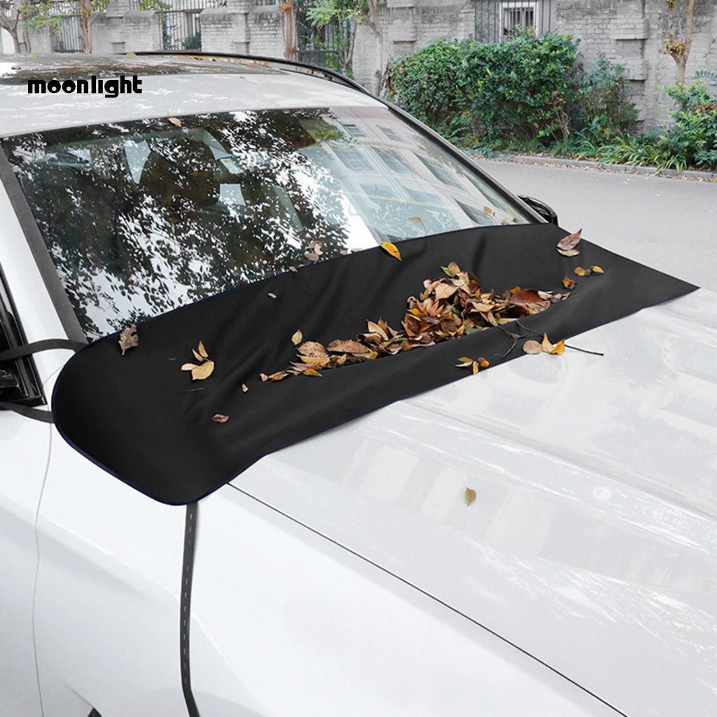 Car Windshield Leaf Guard Cover Waterproof Dustproof Rain Gutter Protector for Wiper Area Double-sided Windproof Fabric