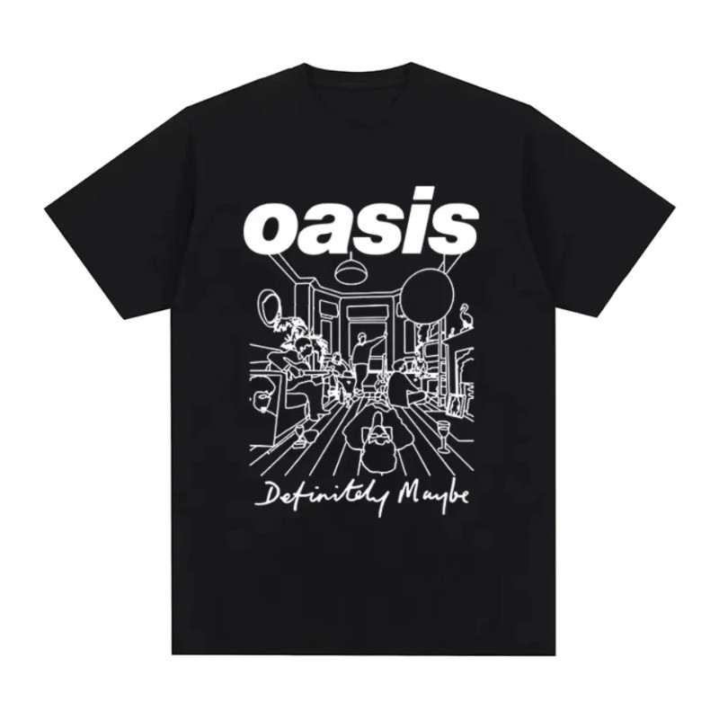 Camisa 2025 oasis logotipo rock band retro impresso Camiseta 100% Algodão unissex de alta qualidade