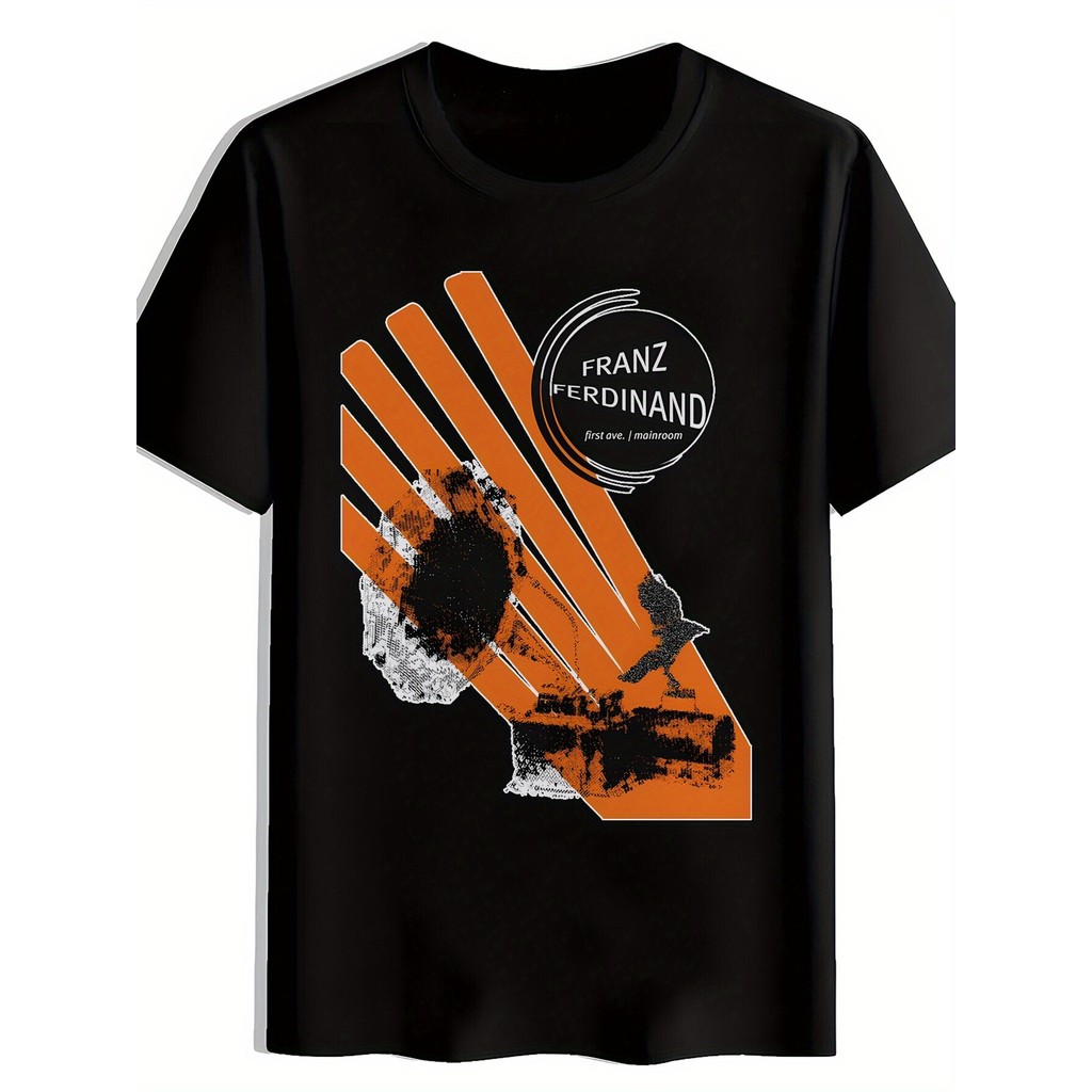 Music.Soul Camiseta Masculina Vintage Rock Band Gráfica Franz Ferdinand Retrô Splatter Fãs Concerto Festival Verão