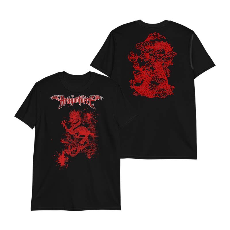 Music.Soul Camiseta Unissex Dragonforce Power Metal Band Gothic Rock Music T Shirt Confortável Estilosa Retrô Casual