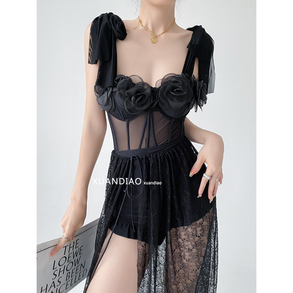 Golden grânulo maiô feminino 2023 novo estilo High-End puro desejo estilo capa de uma peça barriga mais magro olhar pequ