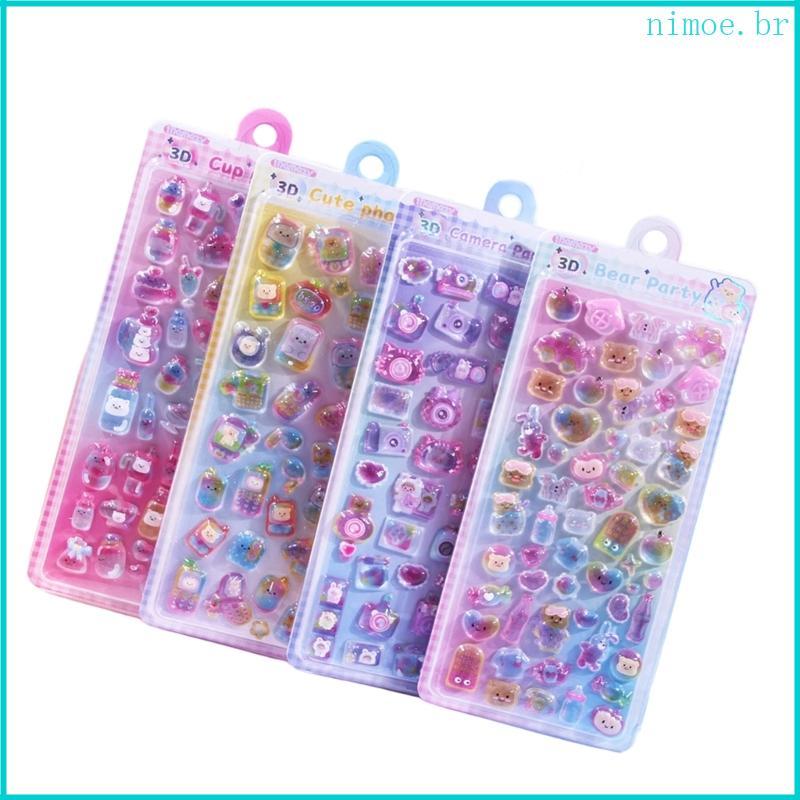 Nim Reusing Adesivo Minúsculo Para Capa Telefone Notebook Artesanato Fofo Design 3D Meninos E Meninas