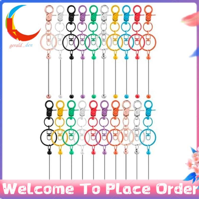 Barras De Chaveiros Beadable De 20 Pces , Em Branco Multicolorido Diy-Chaveiro Para Kit De Fabricação Frisado