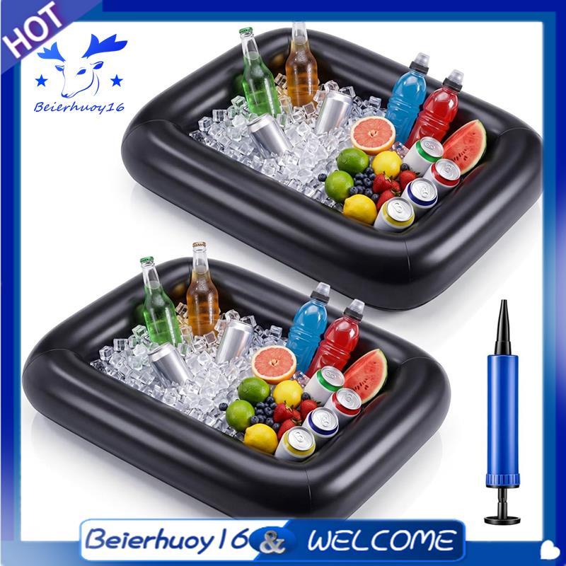 Barra Inflável Do Bufê Serviço De 2 Pces , Refrigerador Flutuante Da Bandeja Bebida/Comida Para A Praia Acampamento Chur