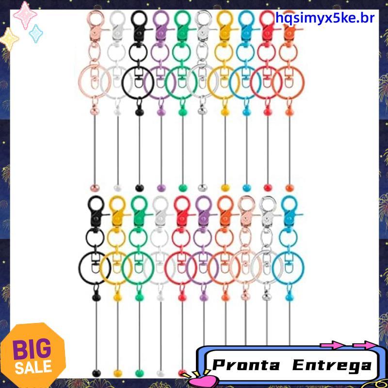 Barras De Chaveiros Beadable De 20 Pces , Em Branco Multicolorido Diy-Chaveiro Para Kit De Fabricação Frisado