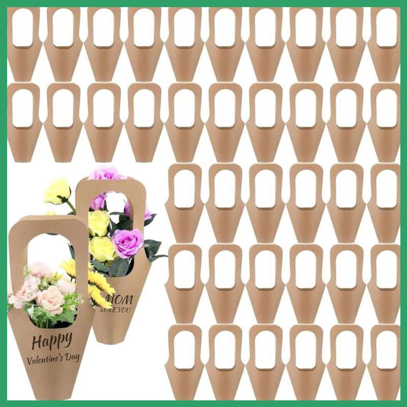 populares ? 1 Conjunto/100 Sacos De Flores Dos Pces , Do Buquê Presente Da Flor Papel De Kraft Com Alças , Loja , Barra