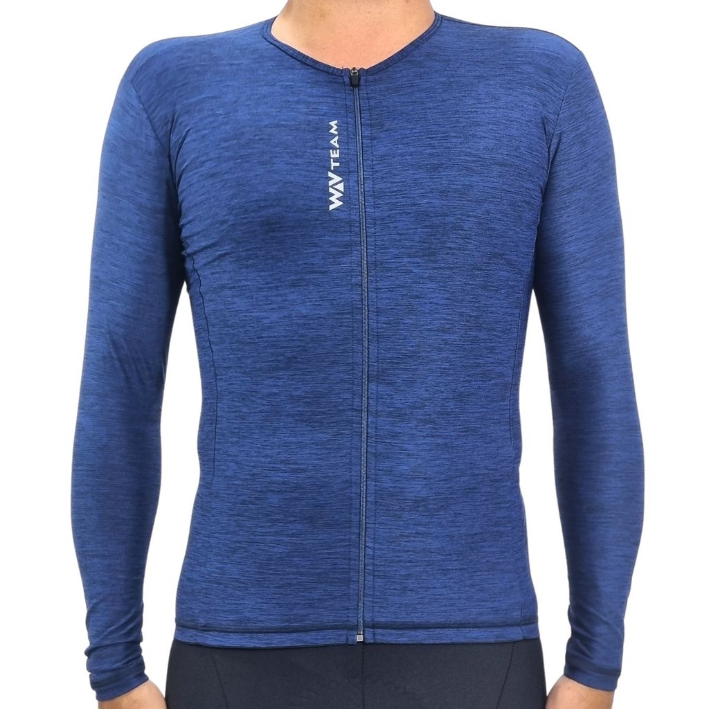Camiseta Ciclismo Unissex Power Mescla Azul M. Longa WV Team