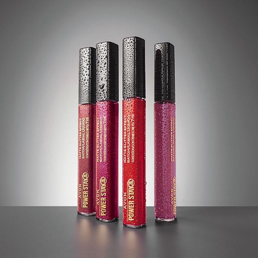 Batom Matte Líquido Glitter  Avon Power Stay / Fixação 16 Horas / Longa Duração