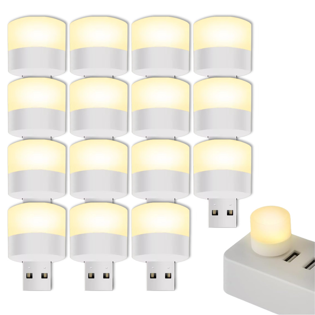 15 Mini Luminária Abajur Lâmpada USB Portátil Ideal Para Leitura Noturna Notebook Powerbank