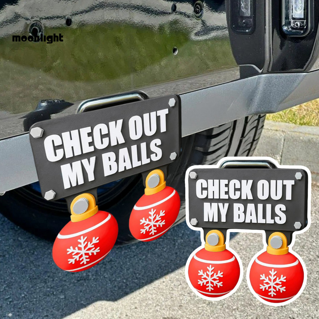 Funny Christmas Truck Trailer Hitch Cover 3d Shaking Balls Gag Gift for 2x2 Inch Square Receiver – Holiday Car Decorat