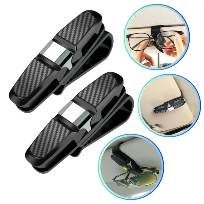 Kit 2 Suporte para Óculos Multifuncional Viseira Solar de Carro Óculos de Sol Organizador Novo