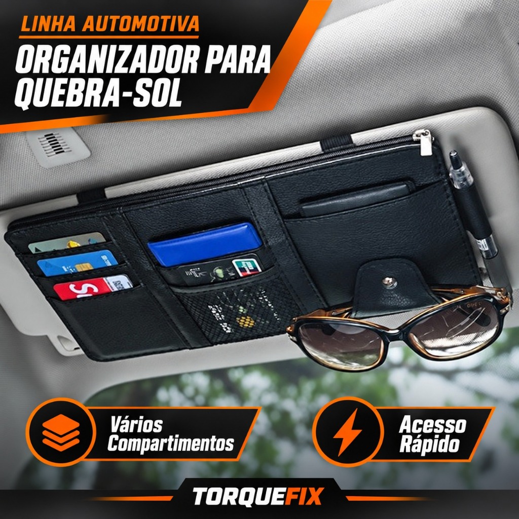 Organizador Viseira Carro Porta Oculos Sol Cartao Bolsa De Armazenamento Suporte Automotivo Luxo
