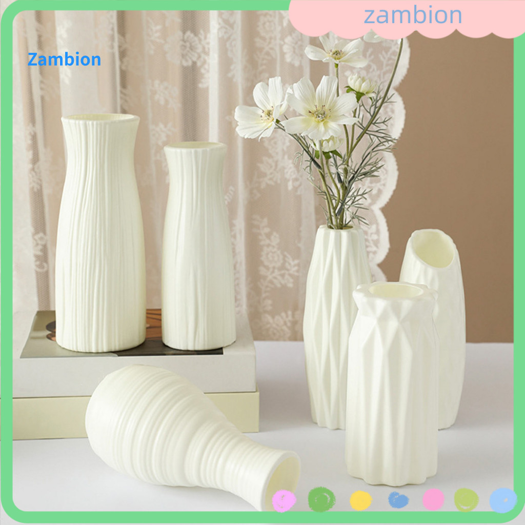 White Ceramic Vase Imitation Budget-friendly Plastic Decorative Flower Arrangement Home Office Tabletop Decor Southeast