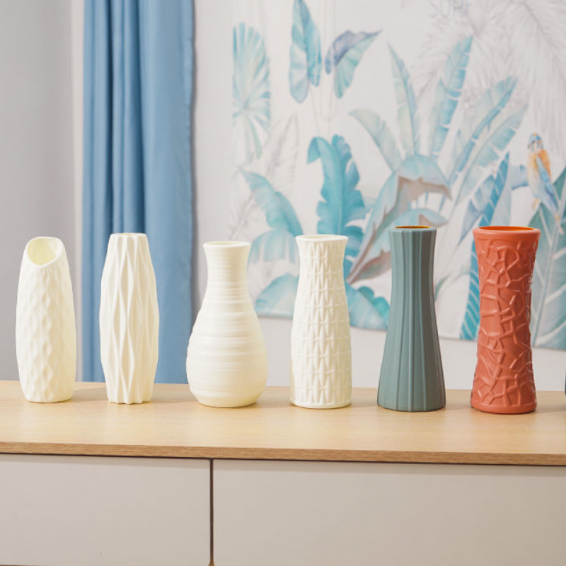 Vaso Plástico Artificial Vaso Plástico Diamante Imitação Vaso Cerâmico Arranjo de Flores Decoração de Casa