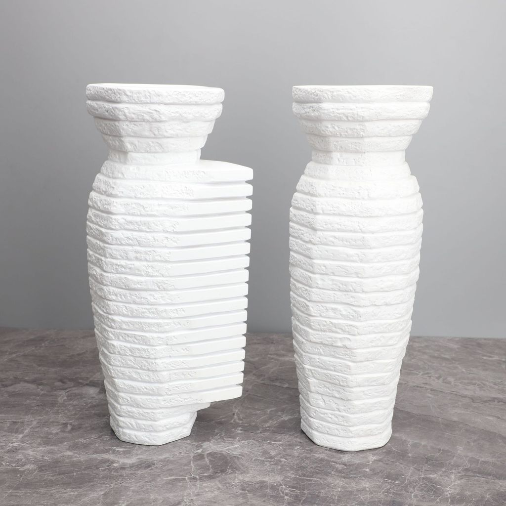 ZSZR Modern minimalist creative resin imitation marble flower vase, model home decoration for coffee table, living room,