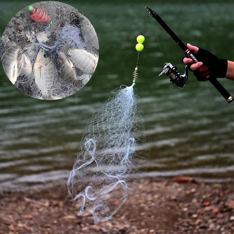 [Luckybaby-t] Rede De Pesca De 11 Tamanhos Armadilha De Malha Luminosa Contas Peixes Marinhos Design De Conto Alimentado