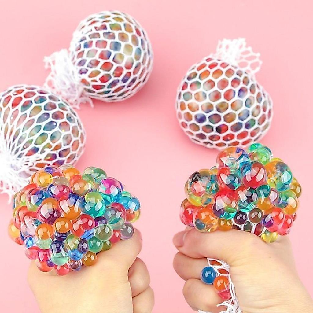 Bolas De Estresse Mole De Malha , Contas Coloridas Espremer Bola De Uva Brinquedo Fidget , De Ventilação De Alívio Anti-