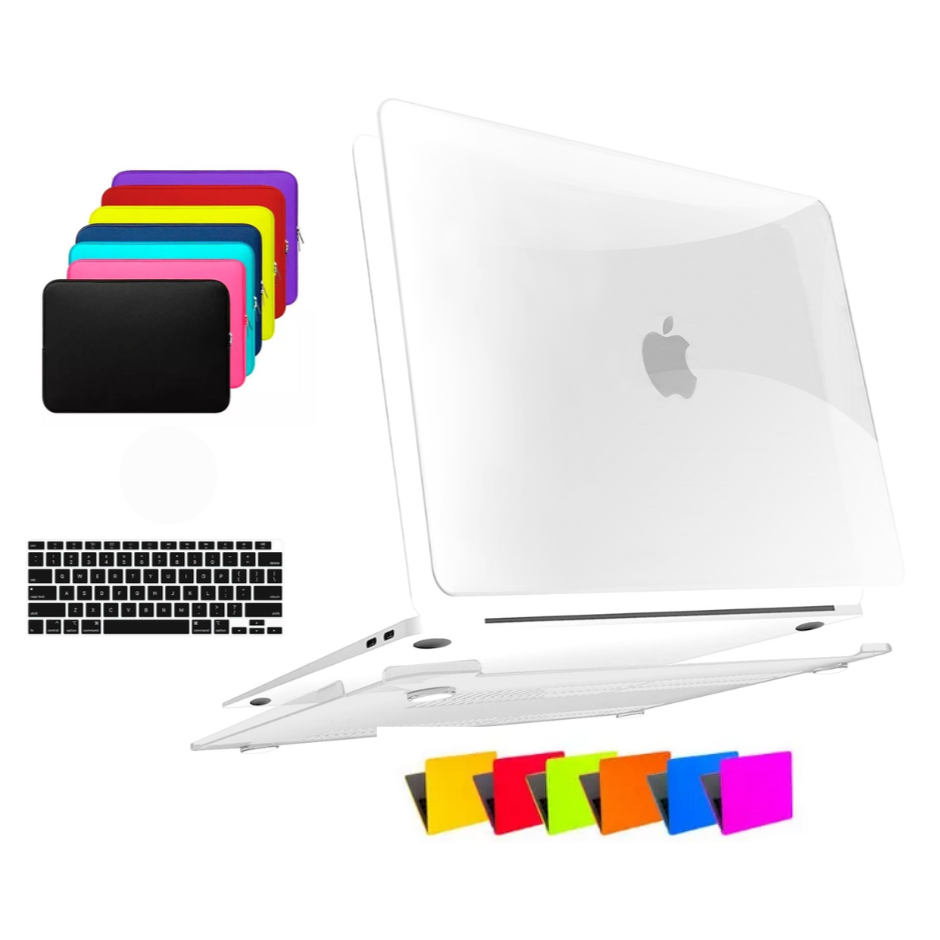 Kit Case Para Macbook Air 15 A2941 A3114 A3241 A3448 Com Chip M2 M3 M4 M5 + Bag Neoprene + Película de Teclado