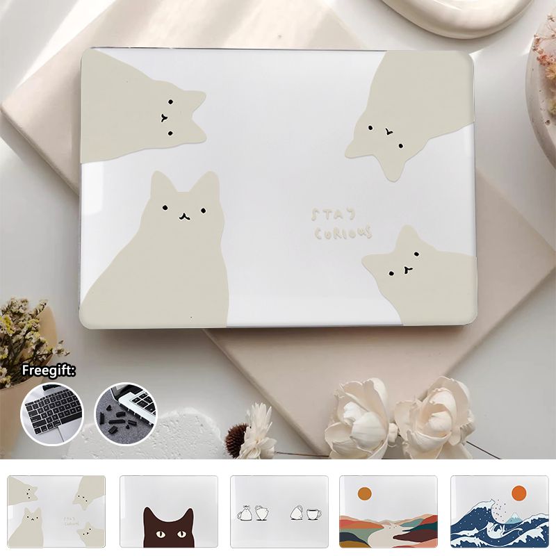 Capa De Impressão De Gatinho Engraçado Para 2026 Macbook Neo A3404 Air M5 A3448 A3449 Pro14 M5 A3434 A3426 Pro16 M5 Air1