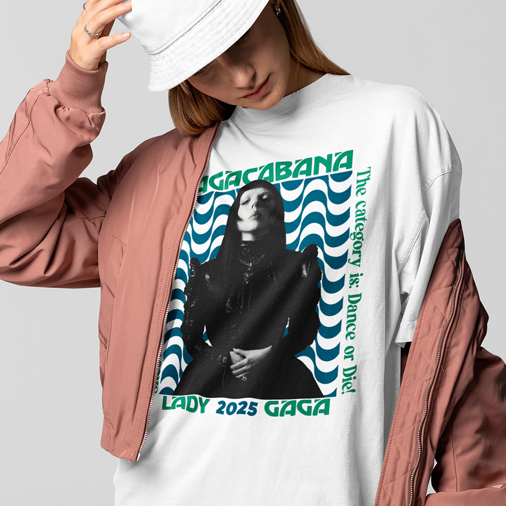[Camiseta Premium em Algodão Puro]SISI Camiseta Feminina Lady Gaga Show Tour Gagacabana Copacabana Rio De Janeiro