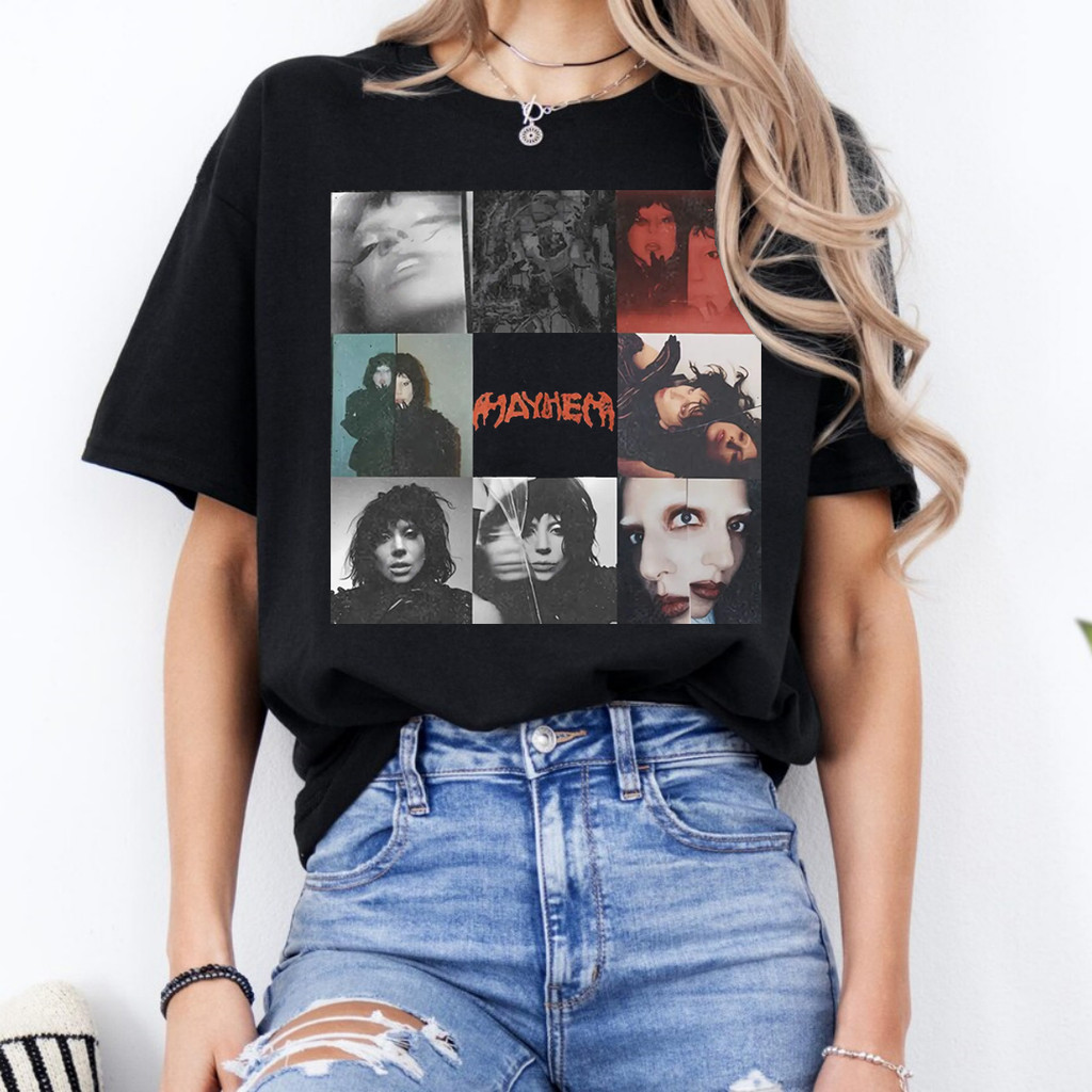 [Camiseta Premium em Algodão Puro]SISI Camiseta Basica Algodao Lady Gaga Mayhem Capa Album Unissex
