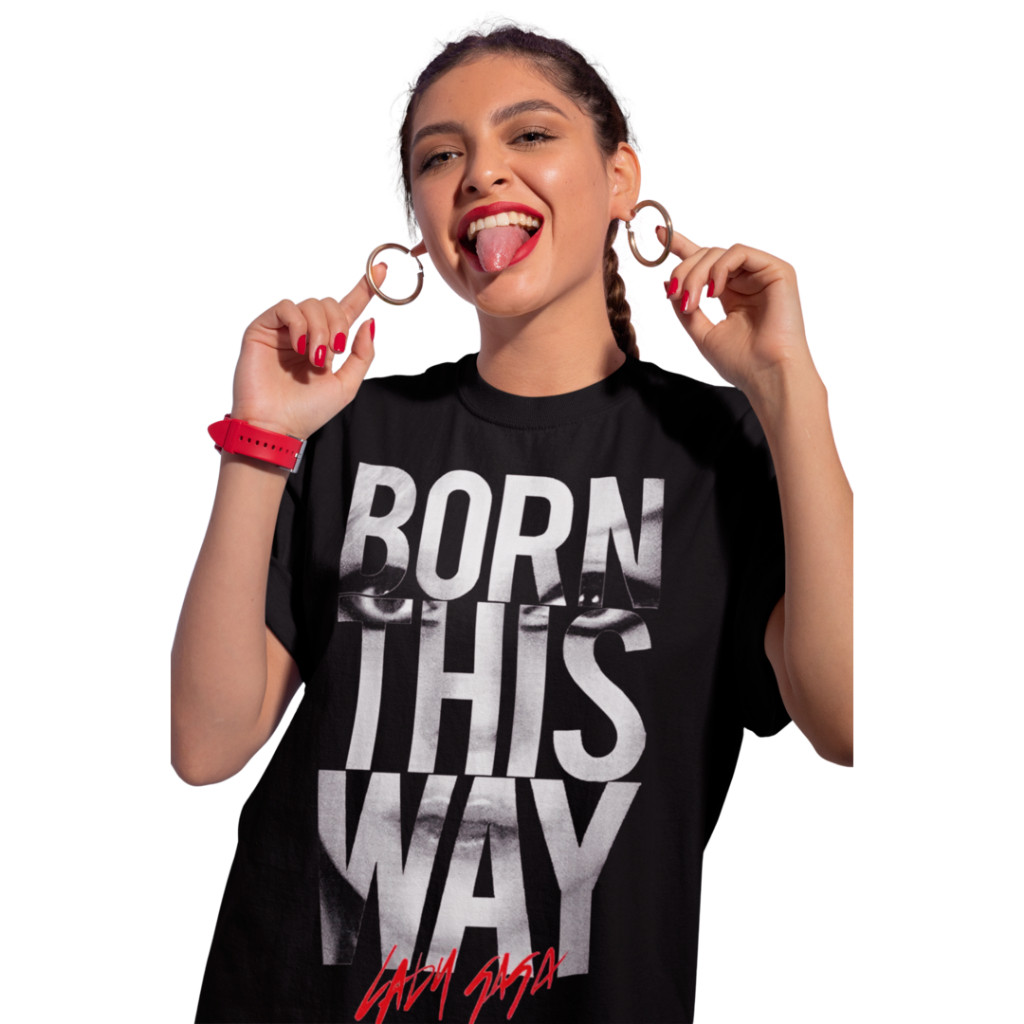 [Camiseta Premium em Algodão Puro]SISI Camiseta Lady Gaga Born This Way Turne Brasil Camisa 100% Algodão Envio Imediato.