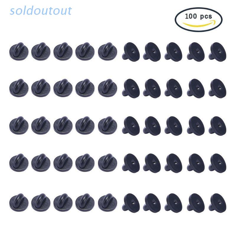 100 Pcs Pvc Borracha Pin Backs Fit Tie Tack Lapela Pin Backing Fechos
