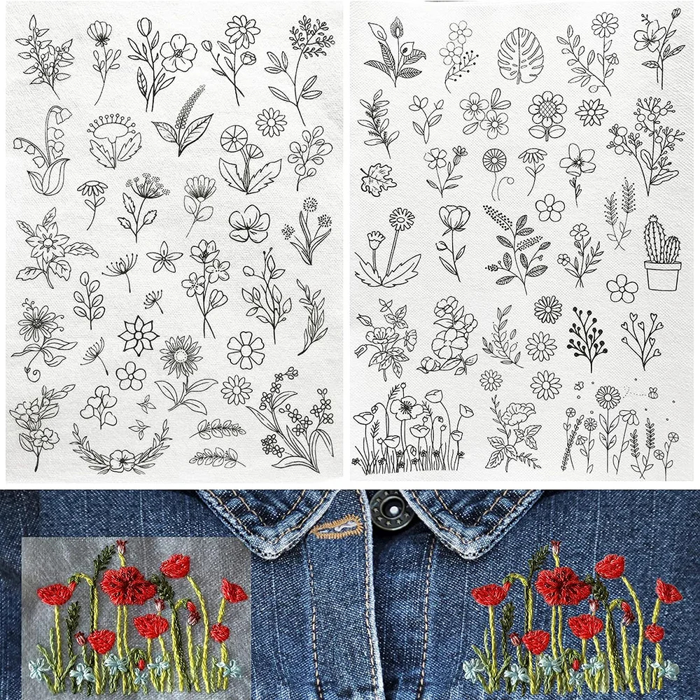 Bordado Mão Padrão Stick Água Solúvel Bordado Estabilizador Transferência Patch Papel Roupas Backing DIY Craft Making
