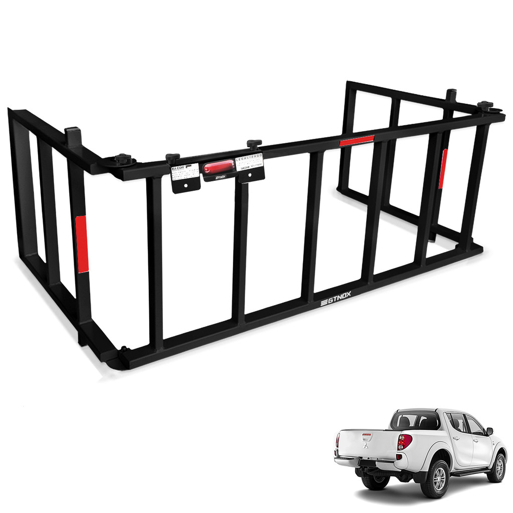 Extensor De Caçamba L200 Triton 2008 a 2018 Rampa Preto Reforçado 350kg