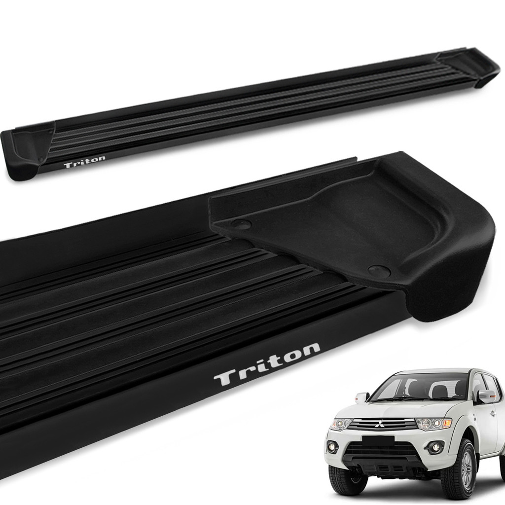 Estribo Lateral L200 Triton 2008 a 2018 Aluminio Preto A1