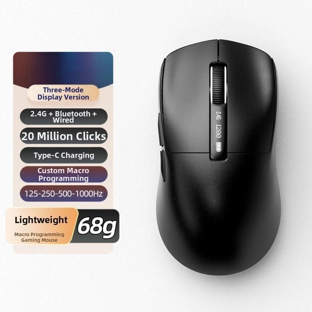 Mouse Sem Fio AYOMIR , Ergonômico Para Jogos Com Display Digital Bluetooth 2.4G Leve