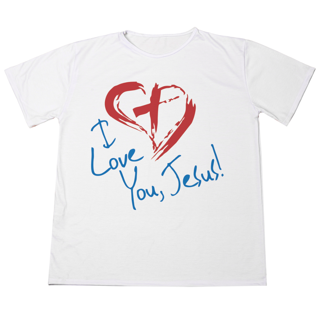 Camiseta Personalizada I Love  You, Jesus  Diversas Estampas  Alta Qualidade E Durabilidade Anti-pilling 100% Poliéster