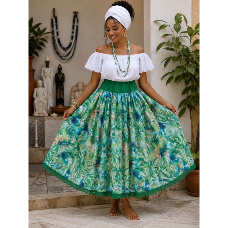 Saia ESTAMPADAS /Diversas estampas/Umbanda Candomblé Caboclo Xangô Olubajé Omulu