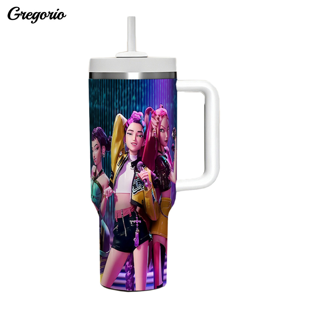 Water Cup Insulated Travel 40oz Stainless Steel Tumbler with Handle – Mug Capacity Thermal Bottle for Car Office Outdo