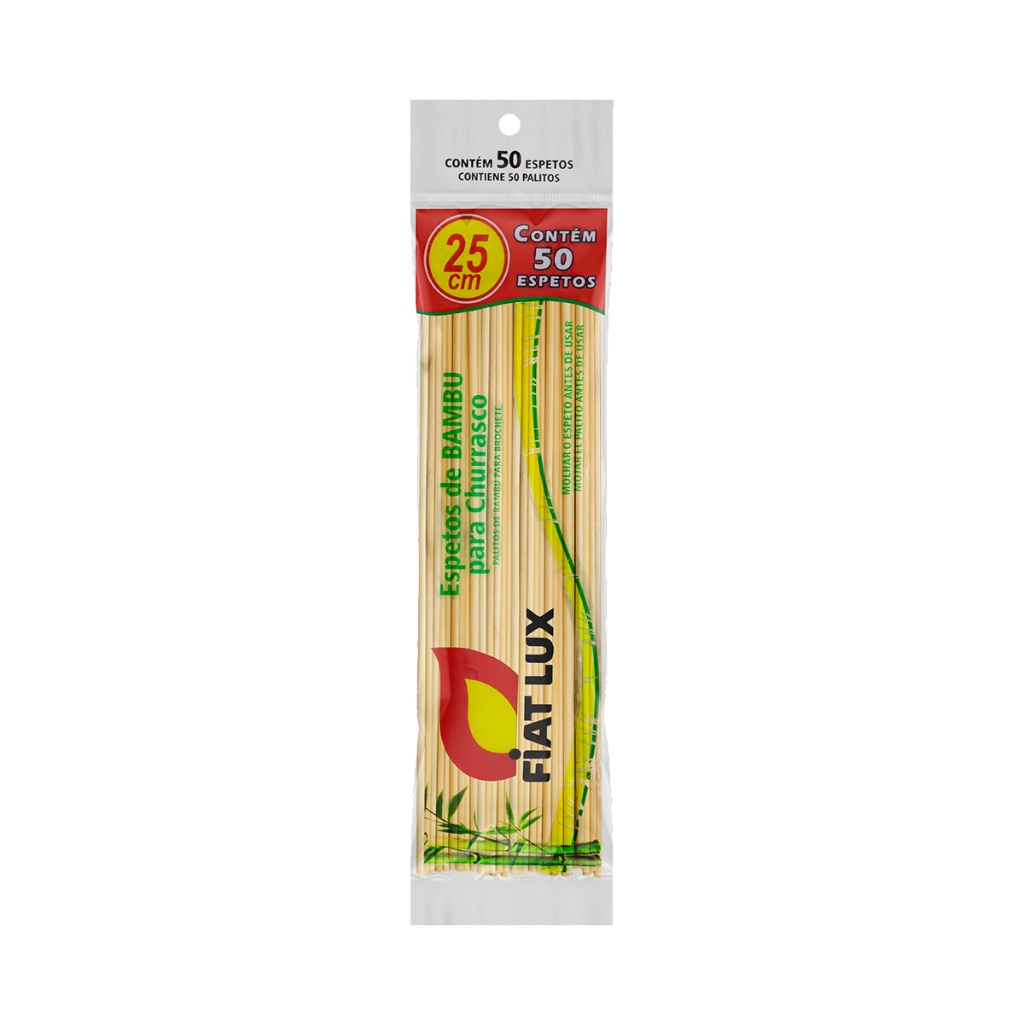 Palito de Bambu Premium Fiat Lux 25cm - Pacote com 250, 500, 1.000, 1.500 ou 2.000 Unidades