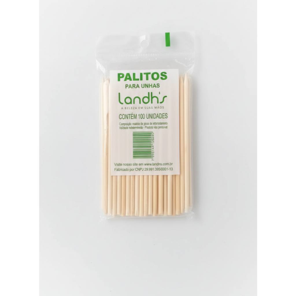 Pacote com 100 Palitos para Unha Landh's