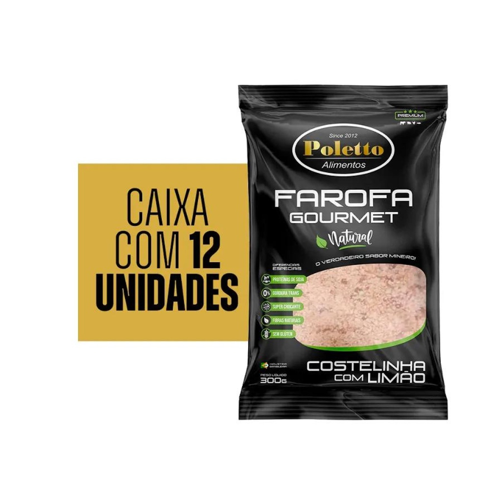 KIT 12 FAROFAS GOURMET COSTELINHA COM LIMÃO POLETTO 300g